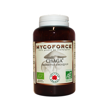 Chaga- 150 gélules - Bio* - Mycoforce - Poudre de champignon - Vecteur Energy