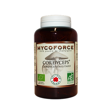 Cordyceps- 180 gélules - Bio* - Mycoforce - Poudre de champignon - Vecteur Energy