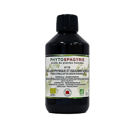 Phytospagyrie N°15 Stimulant Physique et équilibre nerveux - Bio* - 300 ml - Synergie de plantes biologiques* - Vecteur Energy