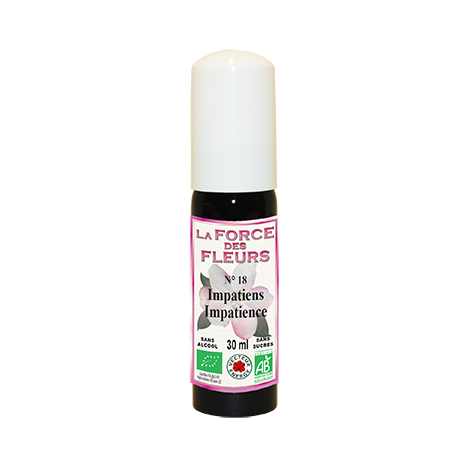 La Force des Fleurs N°18 Impatiens / Impatience - Fleurs de Bach - Bio - Sans sucres - Sans alcool - 30ml