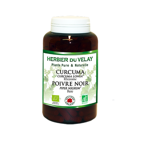 Curcuma Poivre  - Bio* - 180 gélules de plante - Phytothérapie - Vecteur Energy