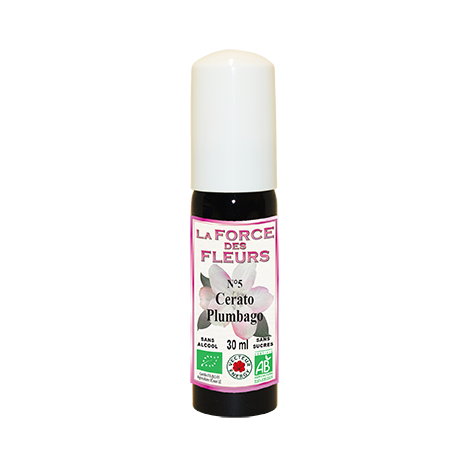 La Force des Fleurs N°05 Cerato / Plumbago - Fleurs de Bach - Bio - Sans sucres - Sans alcool - 30ml