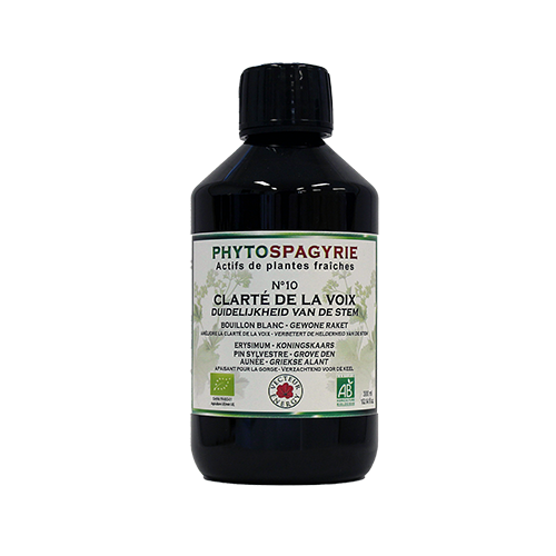 Phytospagyrie N°10 Clarté de la voix - Bio* - 300 ml - Synergie de plantes biologiques *- Vecteur Energy