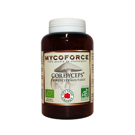 Cordyceps- 180 gélules - Bio* - Mycoforce - Poudre de champignon - Vecteur Energy