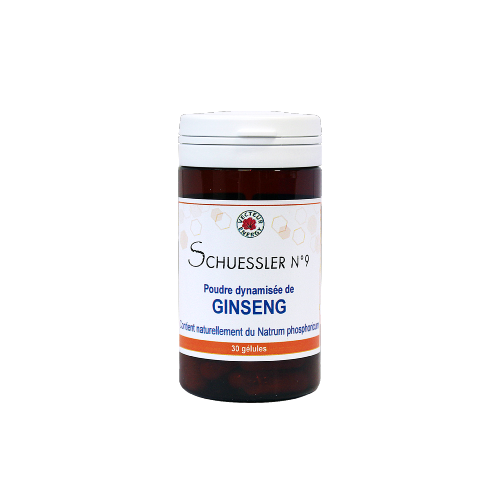 Sels biochimiques de Schuessler N°09 - Ginseng - Natrium phosphoricum - 30 gélules - Vecteur Energy