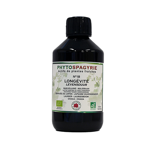 Phytospagyrie N°18 Longévité (anti-oxydant) - Bio* - 300 ml - Synergie de plantes biologiques* - Vecteur Energy