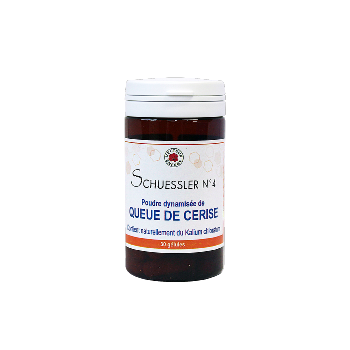 Sels biochimiques de Schuessler N04 - Queues de cerise - Kalium chloratum - 30 glules - Vecteur Energy