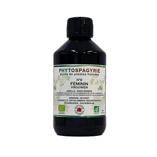 Phytospagyrie N°09 Féminin - Bio* - 300 ml - Synergie de plantes biologique*s - Vecteur Energy