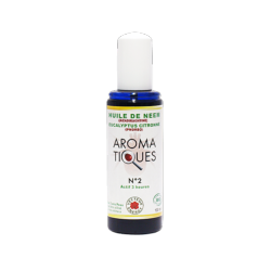 Aroma-Tiques N°2** - Huile de Neem / Eucalyptus citronné - 100 ml - BIO - Répulsif - Vecteur Energy