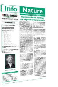 Info Nature Oligo-Eléments Info Nature Oligo-Eléments